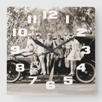 Mack Sennett Girls Bathing Beauty Queens Vintage Square Wall Clock