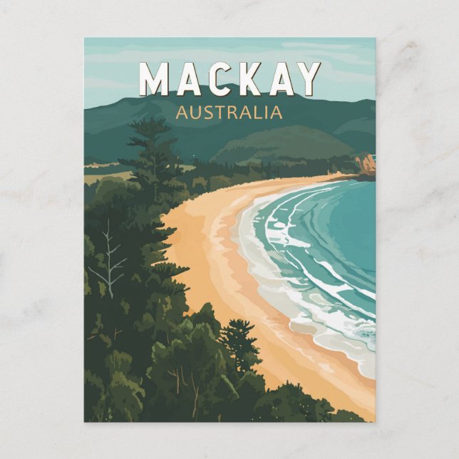 Mackay Australia Travel Art Vintage Postcard (Front)