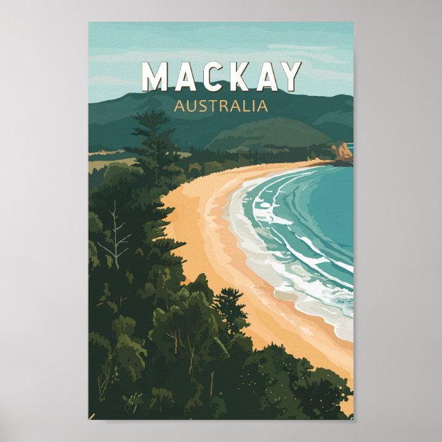Mackay Australia Travel Art Vintage Poster (Front)