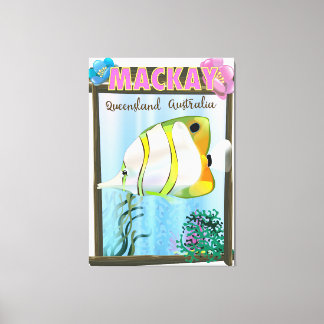 Mackay Australia Tropical travel poster Canvas Print