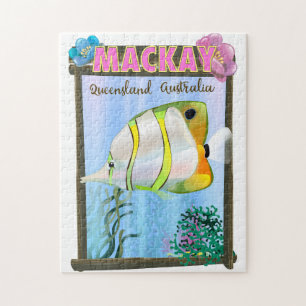 Mackay Australia Tropical travel poster Jigsaw Puzzle