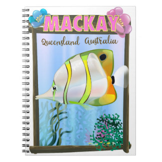 Mackay Australia Tropical travel poster Notebook
