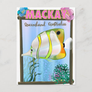 Mackay Australia Tropical travel poster Postcard