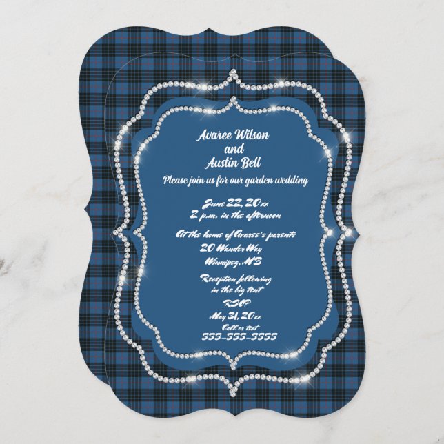 MacKay Blue Ancient Original Tartan Wedding Invitation (Front/Back)