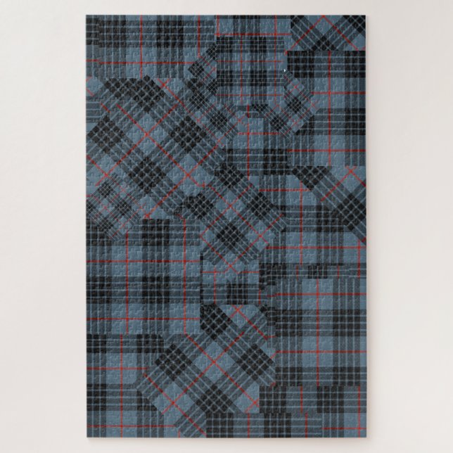 Mackay Blue Tartan Plaid Pattern Jigsaw Puzzle (Vertical)