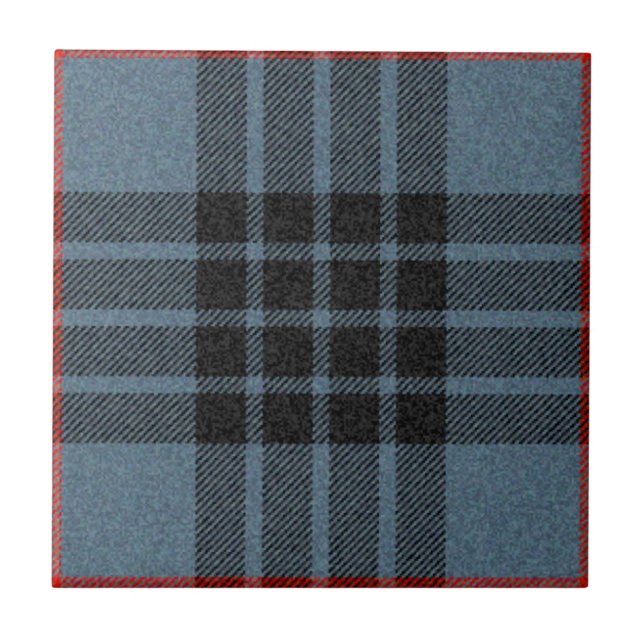 MacKay Blue Tartan Plaid Pattern Tile (Front)
