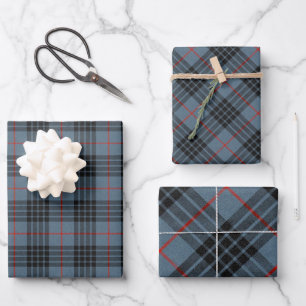 MacKay Blue Tartan Plaid Pattern Wrapping Paper Sheet
