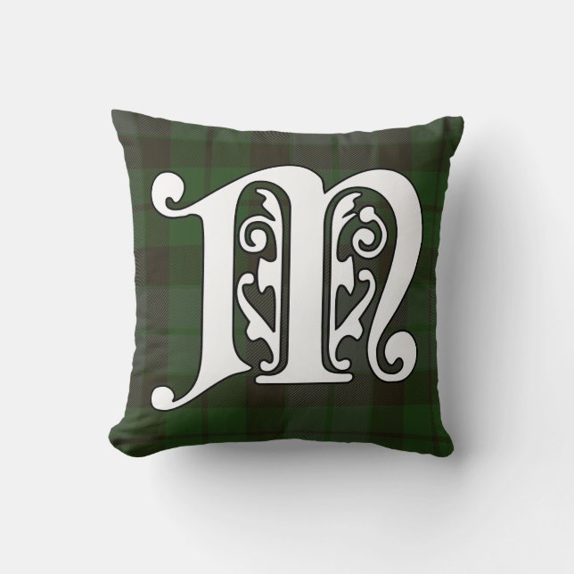 MacKay Clan Tartan Monogram Cushion (Front)