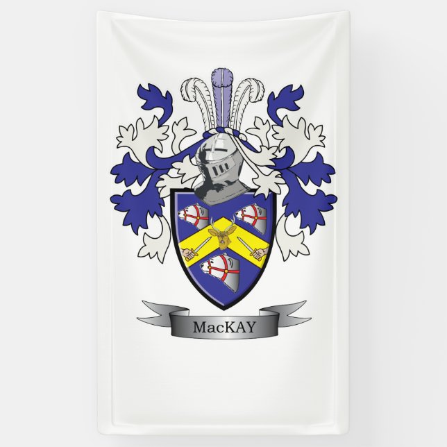 MacKay Family Crest Coat of Arms Banner (Vertical)