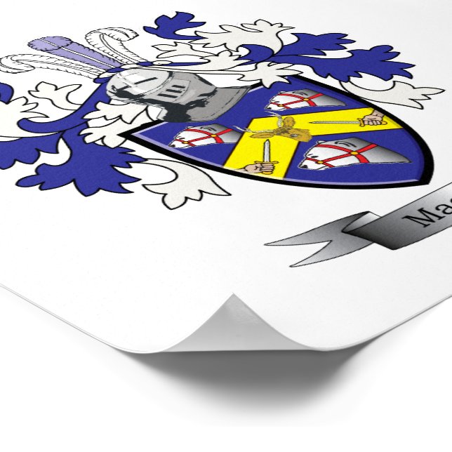 MacKay Family Crest Coat of Arms Poster (Corner)
