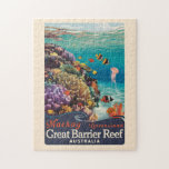 Mackay Great Barrier Reef Travel Art Vintage Jigsaw Puzzle<br><div class="desc">Mackay retro vector travel design. Mackay is a city in Queensland,  on Australia’s east coast. Off the coast is a section of the Great Barrier Reef.</div>