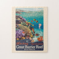 Mackay Great Barrier Reef Travel Art Vintage