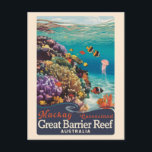 Mackay Great Barrier Reef Travel Art Vintage Postcard<br><div class="desc">Mackay retro vector travel design. Mackay is a city in Queensland,  on Australia’s east coast. Off the coast is a section of the Great Barrier Reef.</div>