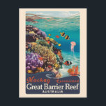 Mackay Great Barrier Reef Travel Art Vintage Postcard<br><div class="desc">Mackay retro vector travel design. Mackay is a city in Queensland,  on Australia’s east coast. Off the coast is a section of the Great Barrier Reef.</div>