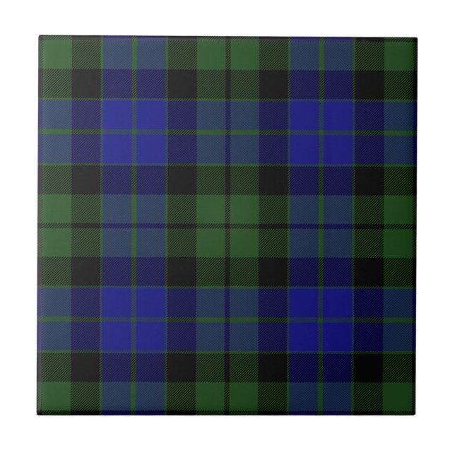 MacKay Green Clan Hunting Tartan Plaid Tile (Front)