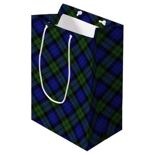 MacKay Green Scottish Clan Tartan Plaid Medium Gift Bag (Front Angled)