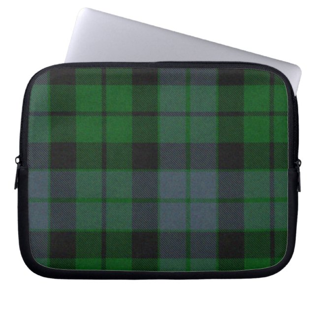 MacKay Green Tartan Plaid Laptop Cover (Front)