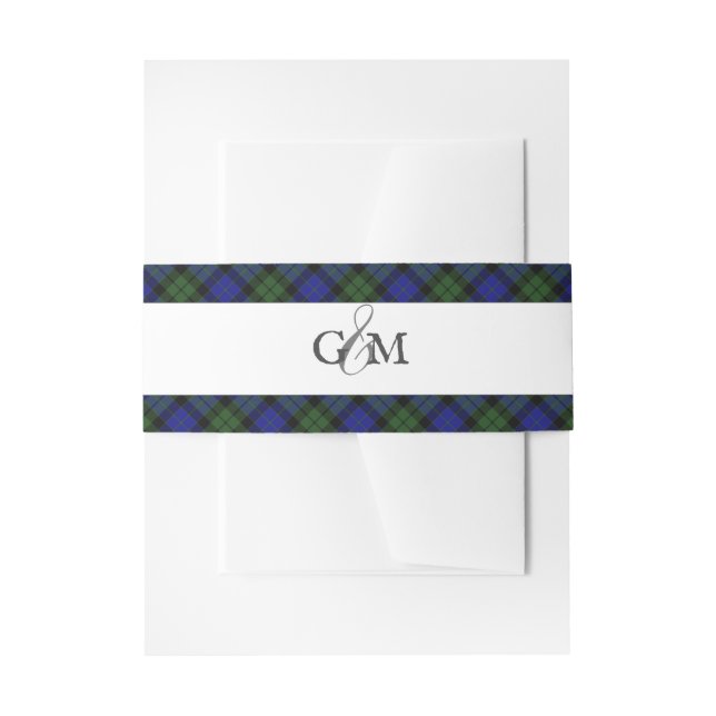 MacKay Green Tartan Scottish Plaid Invitation Belly Band (Front Example)