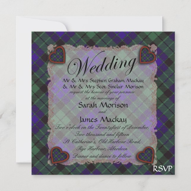 Mackay Scottish clan tartan - Plaid Invitation (Front)