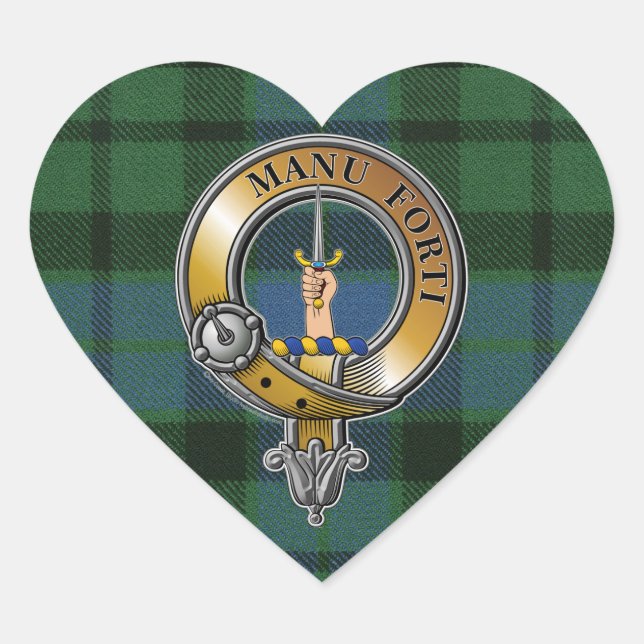 MacKay Tartan & Badge Heart Sticker (Front)