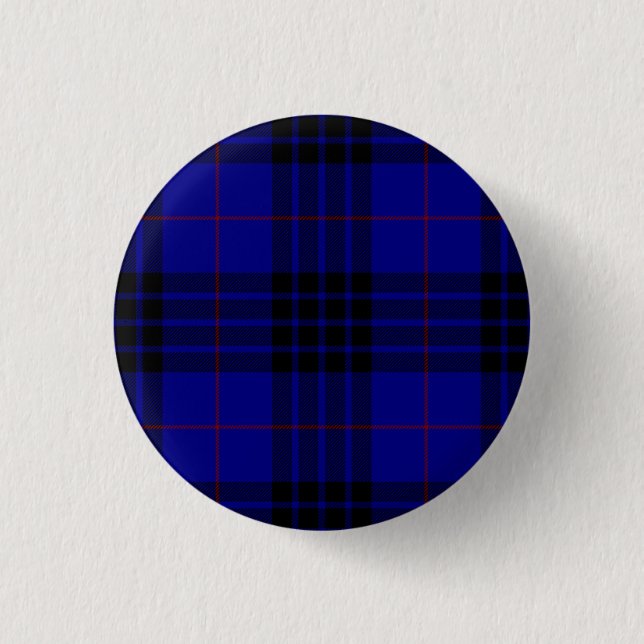 MacKay tartan blue black plaid 3 Cm Round Badge (Front)