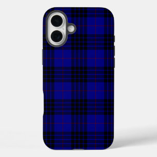 MacKay tartan blue black plaid iPhone 16 Plus Case