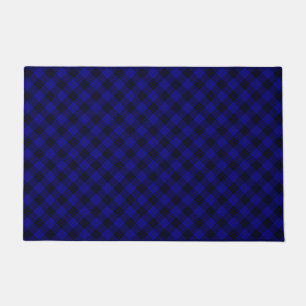 MacKay tartan blue black plaid Doormat