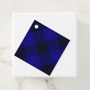 MacKay tartan blue black plaid Favour Tags