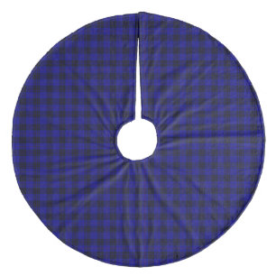 MacKay tartan blue black plaid Fleece Tree Skirt