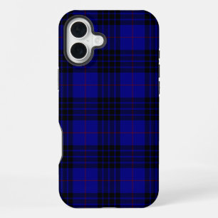MacKay tartan blue black plaid iPhone 16 Plus Case