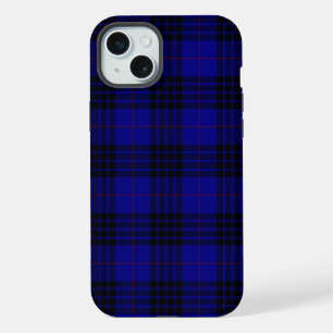 MacKay tartan blue black plaid iPhone 15 Plus Case