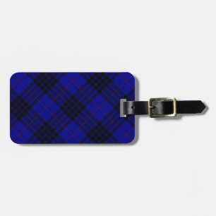 MacKay tartan blue black plaid Luggage Tag