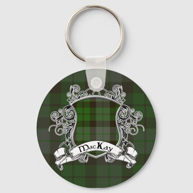 MacKay Tartan Shield Key Ring (Front)