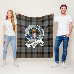 MacKay Weathered Clan Badge Tartan Plaid Fleece Blanket