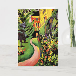 Macke - Our Garden with Blooming Borders Card