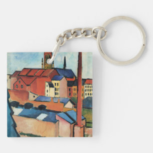 Macke - St. Mary's with Houses and Chimney (Bonn) Key Ring