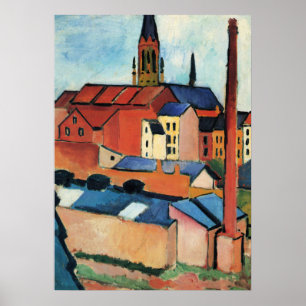 Macke - St. Mary's with Houses and Chimney (Bonn) Poster