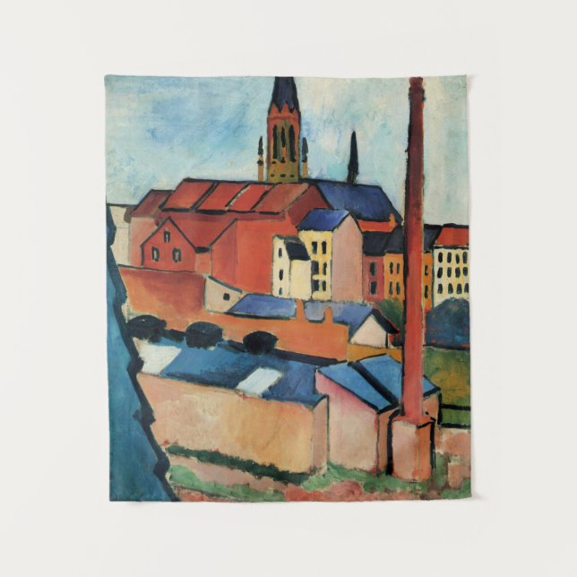 Macke - St. Mary's with Houses and Chimney (Bonn)  Tapestry (Front)