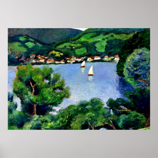 Macke - View of Tegernsee Poster (Front)