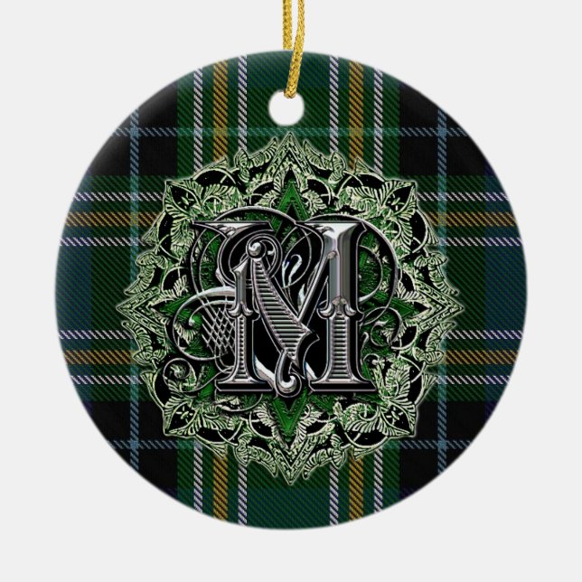 MacKellar Clan Plaid Monogram ornament (Front)