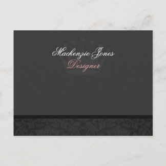 Mackenzie #1 Black Damask Chic Bowcard Postcard