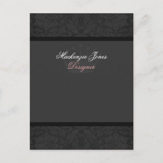 Mackenzie #2 Black Damask Chic Bow Card