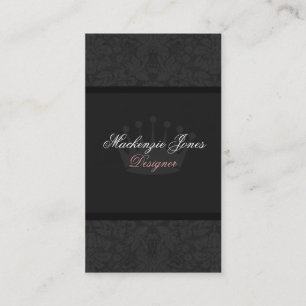 Mackenzie #4 Black Damask Chic Business Card