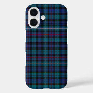 Mackenzie Clan Blue and Turquoise Modern Tartan iPhone 16 Case