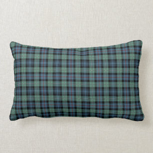 Mackenzie Clan Light Green and Blue Ancient Tartan Lumbar Cushion