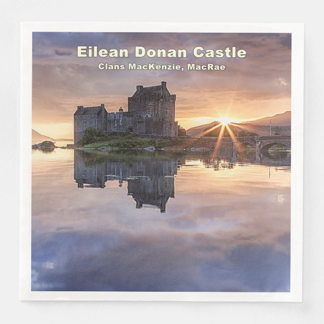 MacKenzie MacRae Clans' Eilean Donan Castle Photo Napkin (Front)