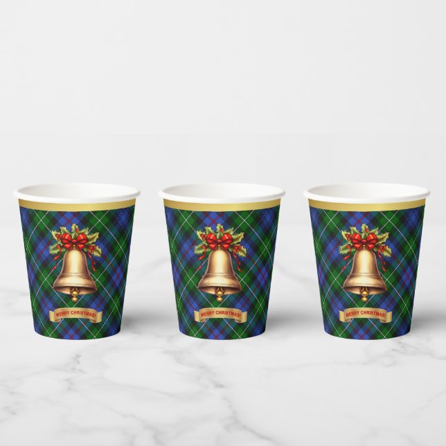 MacKenzie Personalised Tartan Christmas Paper Cups (Multi)