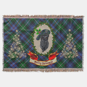 MacKenzie  Scottie Dog Christmas Throw Blanket