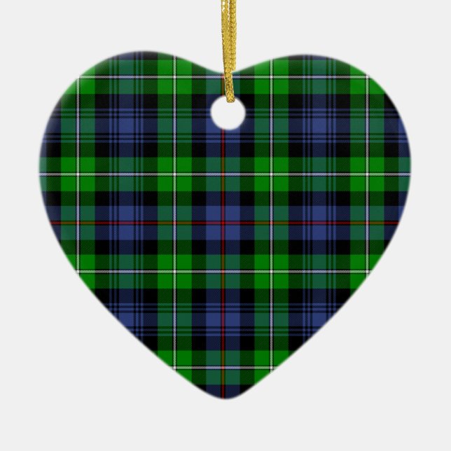 MacKenzie Tartan (aka Seaforth Highlanders Tartan) Ceramic Tree Decoration (Front)