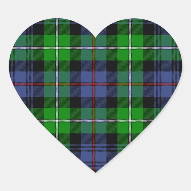 MacKenzie Tartan (aka Seaforth Highlanders Tartan) Heart Sticker (Front)